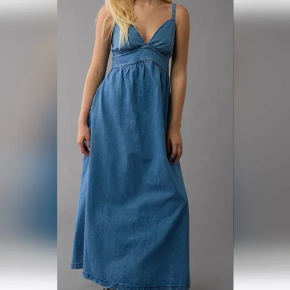 chinese dress ladies ON THE EDGE DISTRESSED DENIM MAXI DRESS – AKIRA